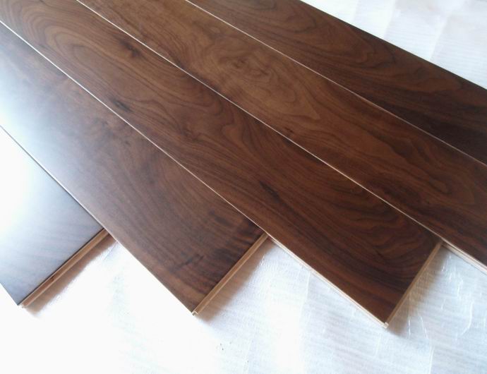 clear grade American walnut engineered flooring