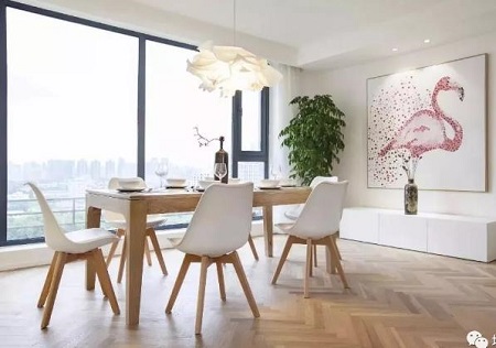 Natural White Oak herringbone floors