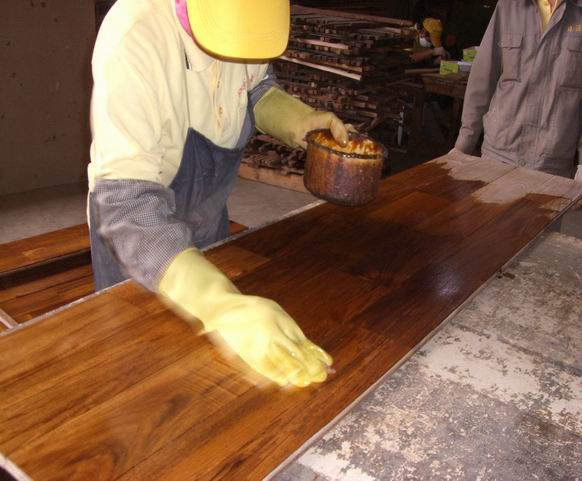 wax oiled teak flooring