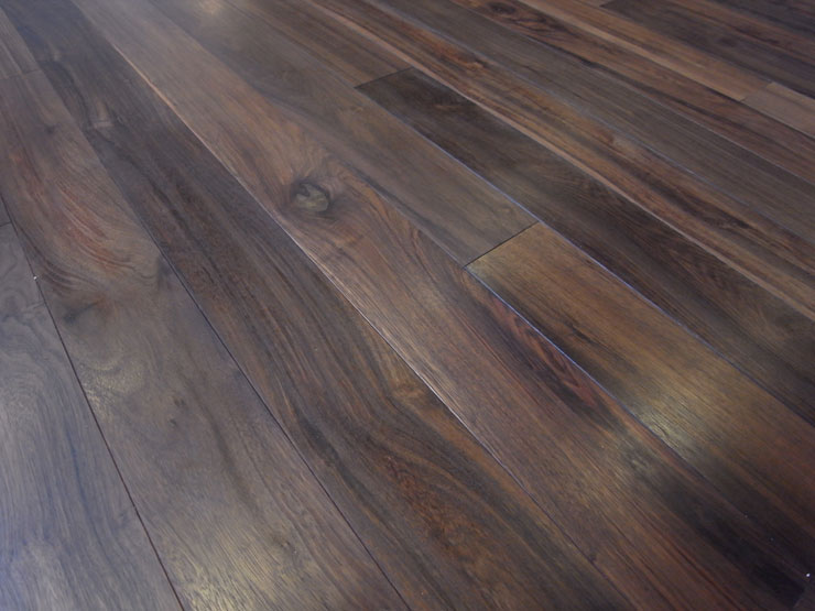 stained black walnut hardwood flooring