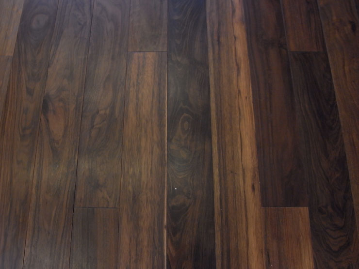 Raw black walnut hardwood flooring